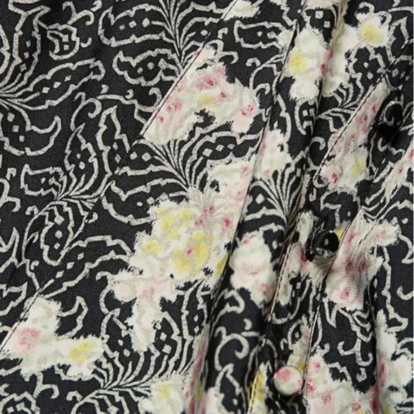 ❤️ CINQ A SEPT WOMENS MIXED PRINT DOUBLE V MIDI DRESS NWOT - Picture 11 of 13